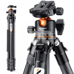 K&F Concept K&F 1.7m Carbon Fiber Travel Tripod Max Height,lightweight tripod 15kg Load for DSLR Cameras A254C4+BH-35L