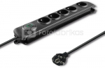 Qoltec Surge protector 5 sockets 3m black