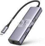 UGREEN CM512 6-in-1 Adapter USB-C to 2x USB + HDMI + USB-C + RJ45 + TF/SD (Grey)