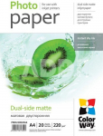 ColorWay Matte Dual-Side Photo Paper, A4, 220 g/m2, 20 sheets
