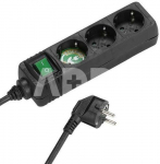 Vivanco extension cord 3 sockets 1.4m, black