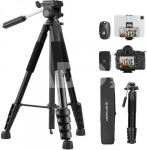 K&F Concept 75" Lightweight Tripod, Camera Compact Tripod with Remote and 2-in-1 Phone Holder