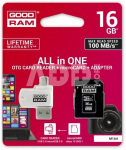 GOODRAM microSDHC card 16GB CL10 + adapter + reader