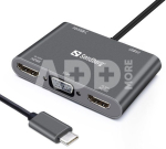 136-35 USB-C Dock 2xHDMI+1xVGA+USB+PD