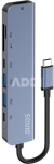 Hub AK-82 USB-C HDMI SD Grey