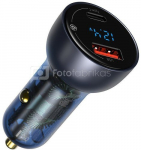 Baseus Particular Digital Display QC+PPS Dual Quick Charger Car Charger 65W gray