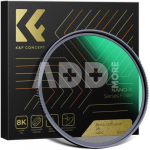 K&F Concept K&F 40.5MM Nano-X Black Mist Filter 1/8, HD, Waterproof, Anti Scratch, Green Coated