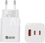 Kroviklis EXTRA DIGITAL GaN 2x USB Type-C, USB Type-A: 65W, PPS