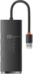 Baseus Lite Series Hub 4in1 USB to 4x USB 3.0, 25cm (Black)