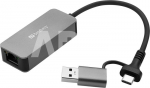 Sandberg 136-68 USB-C/A 2.5 GbE RJ45 Adapter, 2.5 Gigabit Ethernet on USB-C