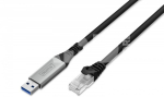 AK-300600-030-S USB-A RJ45 3m Black