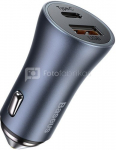 Baseus Golden Contactor Pro car charger, USB + USB-C, QC4.0+, PD, SCP, 40W (gray)