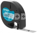 Dymo label printer tape LetraTag Plastic 12mmx4m, black/transparent