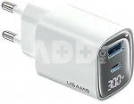 USAMS Charging 30W GaN LED USB+USB-C CC229 white