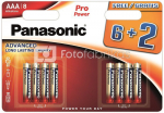 Panasonic Pro Power battery LR03PPG/8B (6+2)