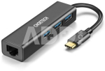 Adapteris CHOETECH USB Type-C - 1x RJ-45, 3x USB Type-A