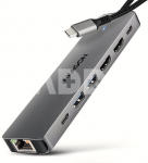 AXAGON HMC-7HX2 USB hub 7in1 5Gbps 2xHDMI GLAN USB-C