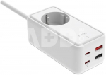 FIXED Charging Strip 2xUSB-C/2xUSB, GaN III, 1.5m, PD 65W, White | Fixed