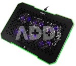 Ne&scaron;iojamojo kompiuterio au&scaron;inimo stovas HISMART, su 6 RGB ventiliatoriais, 5 padėčių