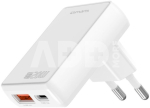 FlatPlug Duos 20W GaN USB-C + USB-A White