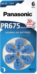 Panasonic PR 675 Zinc Air 6 pcs. Hearing Aid Cells