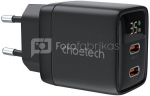 Wall charger GAN3 USB-C+C PD35W Choetech PD6051 (black)