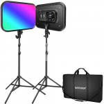 NEEWER RGB168, 2&times; RGB168 soft LED light, 2&times; 200 cm light stand, bag