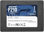 SSD|PATRIOT|P210|1TB|SATA 3.0|Write speed 430 MBytes/sec|Read speed 520 MBytes/sec|2,5"|TBW 480 TB|P210S1TB25