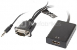 Lanberg Adapter VGA(M) + Audio - HDMI (Ż)