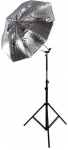 Falcon Eyes Umbrella Set Silver/White 152 cm incl. tripod and bracket