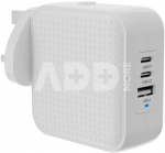 Hyper HyperJuice 70W USB-C GaN Travel Charger (3C+1A) - White | Hyper