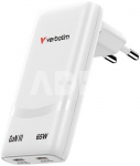 Verbatim Fold n Go GaN Charger 65W 2xUSB C wei&szlig; klappb.St.32355