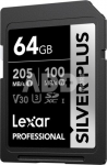 Lexar SDXC Professional SILVER Plus UHS-I/U3/A2/4K R205/W100 (V30) 64GB