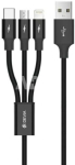 Kintone Series 3In1 Tube, USB to Lightning, MicroUSB, Type-C, 1,2m, Bl