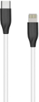 Silikoninis kabelis USB Type-C - Lightning (White, 1m)