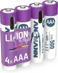 1x4 Ansmann Lithium Akku Micro AAA 400mAh + Ladekabel 1311-0028