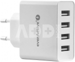 everActive PHONE CHARGER 4X USB 5A WHITE