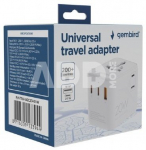 Gembird TPA-1A2C20-01-W Universal travel power adapter, 20 W, white | Gembird