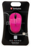 Verbatim Go Nano Wireless Mouse Hot Pink