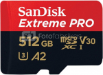 SANDISK EXTREME PRO microSDXC 512GB 200/140 MB/s UHS-I U3 memory card (SDSQXCD-512G-GN6MA)