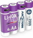 1x4 Ansmann Lithium Akku Mignon AA 1800mAh + Ladekabel 1312-0036