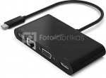 Belkin USB-C to Gigabit-Ethern. HDMI/VGA/USB-A-Adapter, black