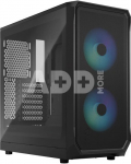 Fractal Design Focus 2 RGB Black TG Clear Tint, Midi Tower, Power supply included No