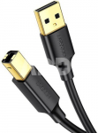 USB 2.0 A-B kabel k tisk&aacute;rně UGREEN US135, pozlacen&yacute;, 1,5 m (čern&yacute;)