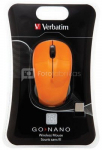 Verbatim Go Nano Wireless Mouse Volcanic Orange