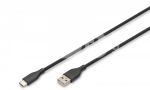 USB-A to USB-C 0,5m Black AK-300340-005-S