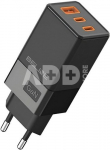 Beline Charger 65W GaN 2xUSB-C +USB-A only head black