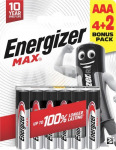 Energizer battery Max Alkaline AAA CHP6 4+2