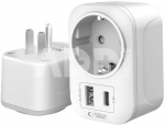Tech-Protect travel adapter TA100 US-EU, white