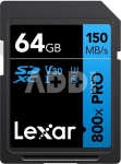 Lexar | Memory Card | Professional 800x PRO | 64 GB | SDXC | Flash memory class UHS-I